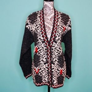 Vintage 80’s Abstract Cardigan Kitty Hawk Sweater